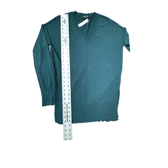 Trouvé Womens XS V-Neck Sweater Teal Cashmere Blend - Picture 2 of 6